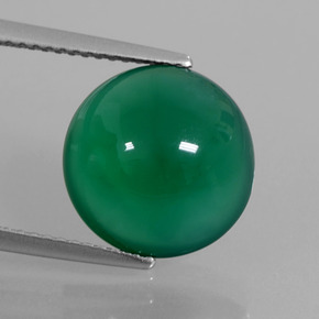 Ágata verde natural de 6,11 ct, corte redondo, translúcido