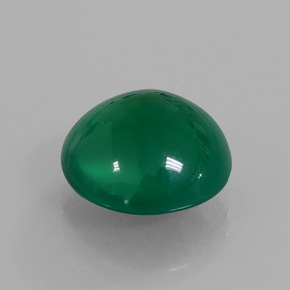 Ágata verde natural de 6,11 ct, corte redondo, translúcido