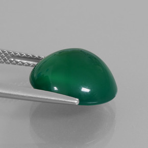 Ágata verde natural de 6,11 ct, corte redondo, translúcido