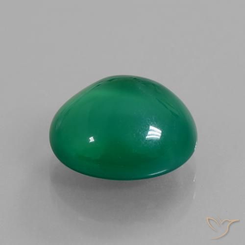 Ágata Verde bosque natural de 5.87 ct, Ovalada, Translúcido