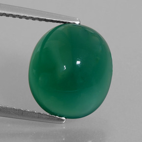 Ágata verde natural de 5,78 ct, corte óvalo, translúcido
