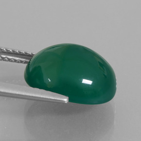 Ágata verde natural de 5,78 ct, corte óvalo, translúcido