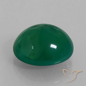Ágata Verde bosque natural de 6.68 ct, Ovalada, Translúcido