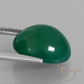 Ágata Verde bosque natural de 6.68 ct, Ovalada, Translúcido
