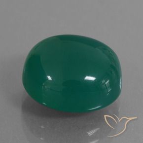 Ágata Verde medio natural de 7.18 ct, Ovalada, Translúcido