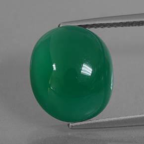 Ágata verde natural de 6,52 ct, corte óvalo, translúcido