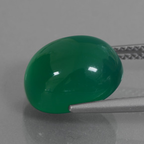 Ágata verde natural de 6,52 ct, corte óvalo, translúcido