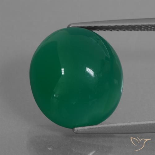 7.24ct Natural Verde bosque Ágata, Ovalada, Translúcido