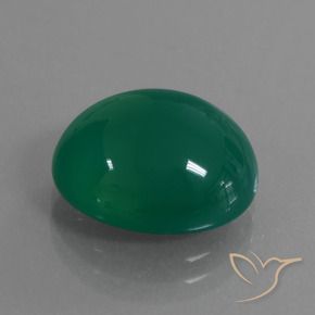 Ágata Verde bosque natural de 7.24 ct, Ovalada, Translúcido