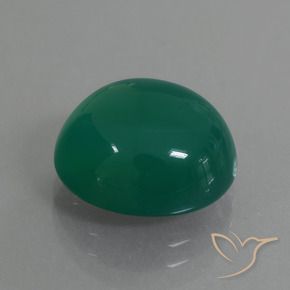 Ágata Verde medio natural de 7.28 ct, Ovalada, Translúcido