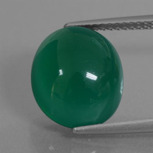Ágata verde natural de 7,86 ct, corte óvalo, translúcido