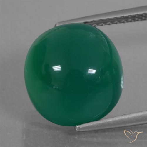 7.45ct Natural Verde bosque Ágata, Ovalada, Translúcido