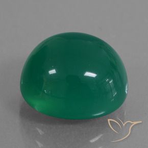 Ágata Verde bosque natural de 7.45 ct, Ovalada, Translúcido