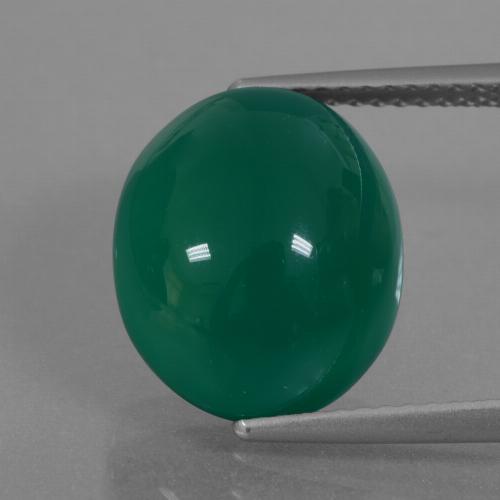 Ágata verde natural de 7,10 ct, corte óvalo, translúcido
