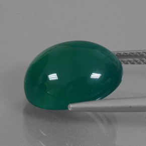 Ágata verde natural de 7,10 ct, corte óvalo, translúcido
