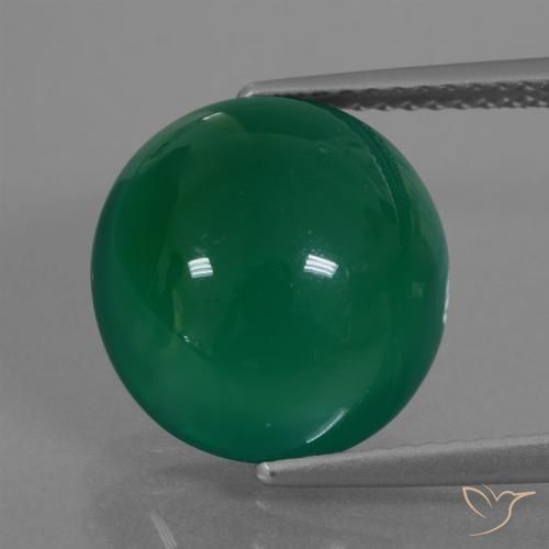 7.02ct Natural Verde medio Ágata, Ovalada, Translúcido, Photo A