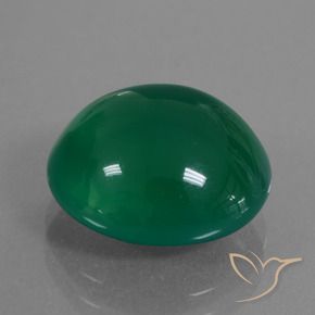 Ágata Verde medio natural de 7.02 ct, Ovalada, Translúcido