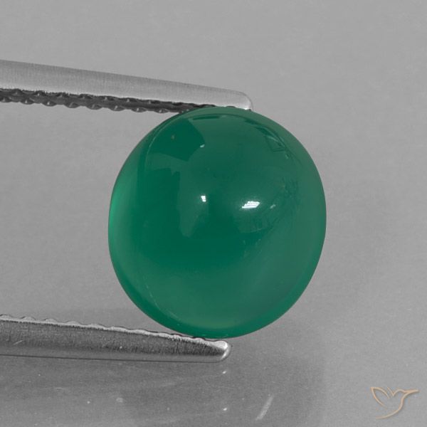 3.05ct Natural Verde medio Ágata, Ovalada, Translúcido