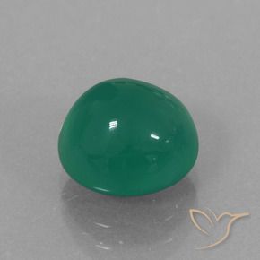 Ágata Verde medio natural de 3.05 ct, Ovalada, Translúcido