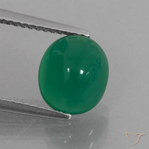 2.83ct Natural Verde cálido Ágata, Ovalada, Translúcido