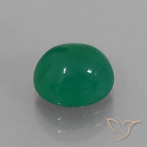 Ágata Verde cálido natural de 2.83 ct, Ovalada, Translúcido