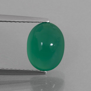 Ágata verde natural de 2,87 ct, corte óvalo, translúcido