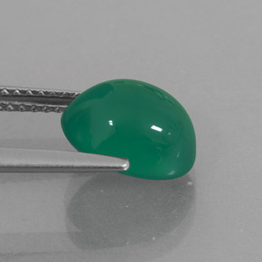 Ágata verde natural de 2,87 ct, corte óvalo, translúcido
