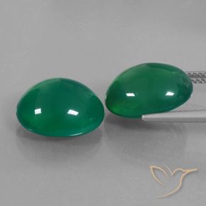 Gemas de Ágata Verde amarillento natural de 14.02 ct, Ovalada, Translúcido