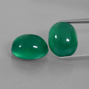 Gemas de ágata verde natural de 12,08 ct, corte óvalo, translúcido