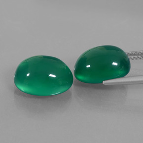 Gemas de ágata verde natural de 12,08 ct, corte óvalo, translúcido