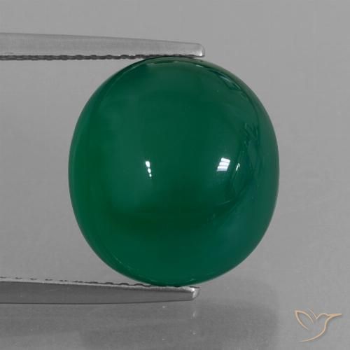 8.23ct Natural Verde bosque Ágata, Ovalada, Translúcido