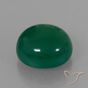 Ágata Verde bosque natural de 8.23 ct, Ovalada, Translúcido