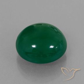 Ágata Verde natural de 7.17 ct, Ovalada, Translúcido