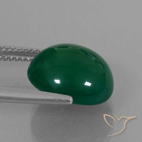 Ágata Verde natural de 7.17 ct, Ovalada, Translúcido