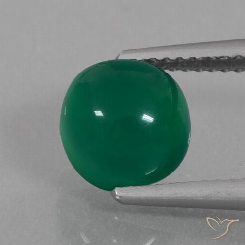 3.01ct Natural Verde medio Ágata, Ovalada, Translúcido