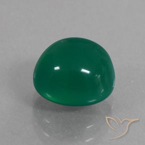 Ágata Verde medio natural de 3.01 ct, Ovalada, Translúcido