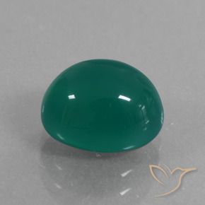 Ágata Verde medio natural de 3.02 ct, Ovalada, Translúcido