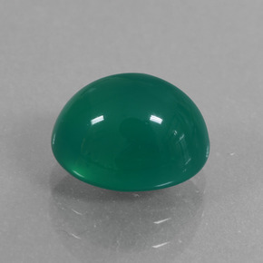 Ágata Verde medio natural de 2.77 ct, Corte Óvalo, Translúcido