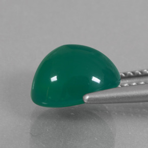 Ágata Verde medio natural de 2.77 ct, Corte Óvalo, Translúcido