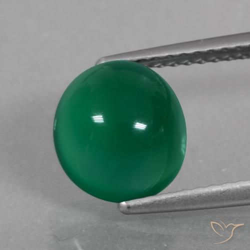 2.75ct Natural Verde bosque Ágata, Ovalada, Translúcido