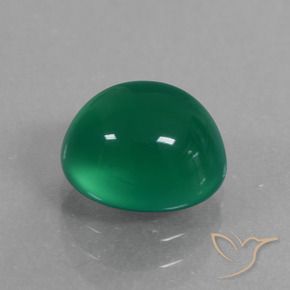 Ágata Verde bosque natural de 2.75 ct, Ovalada, Translúcido