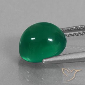 Ágata Verde bosque natural de 2.75 ct, Ovalada, Translúcido