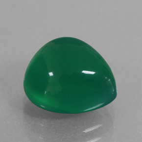 Ágata Verde amarillento natural de 4.08 ct, En forma de pera, Translúcido