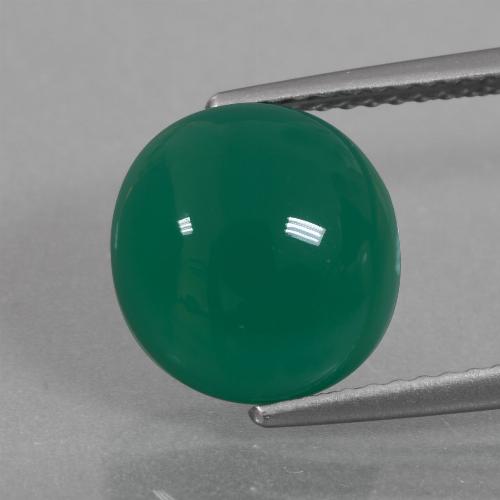 Ágata Verde medio natural de 3.99 ct, Corte Óvalo, Translúcido