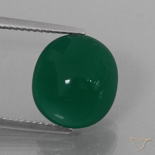 6.74ct Natural Verde Ágata, Ovalada, Translúcido