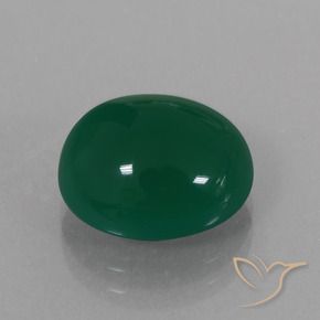Ágata Verde natural de 6.74 ct, Ovalada, Translúcido