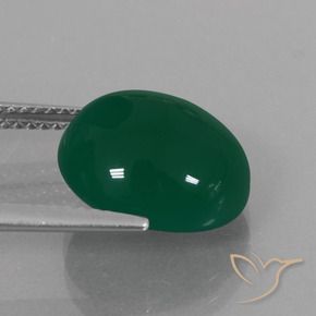 Ágata Verde natural de 6.74 ct, Ovalada, Translúcido