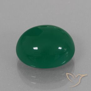 Ágata Verde amarillento natural de 7.44 ct, Ovalada, Translúcido