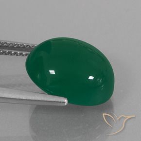 Ágata Verde amarillento natural de 7.44 ct, Ovalada, Translúcido