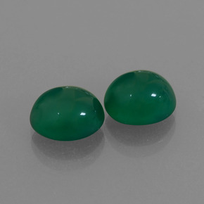 Gemas de Ágata Verde medio natural de 4.92 ct, Corte Óvalo, Translúcido